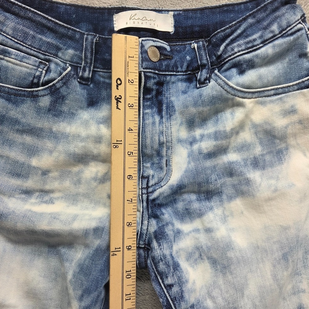 Kancan Signature Jeans Womens 28 Blue Boyfriend Cropped Mid Rise Acid Wash Denim - Picture 4 of 9